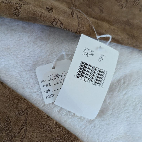 Tyler Boe Suede Patterned Light Brown Coat -Size 12 - New - Picture 5 of 9